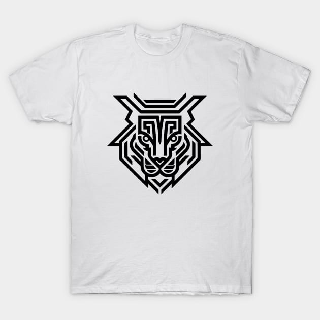 The Tiger Head (Black) T-Shirt by WildyWear